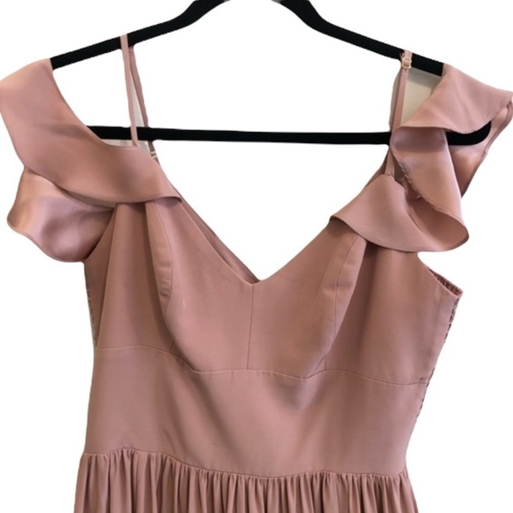 Amanda Uprichard Wren Silk Blush Pink Maxi Dress M - Picture 4 of 15